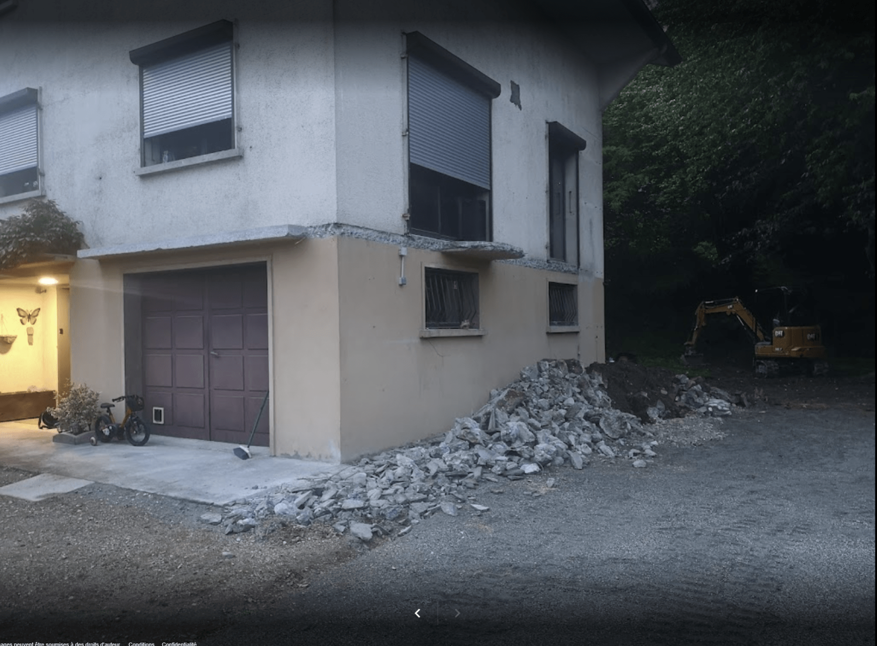 Terrasse en béton - Début de Chantier